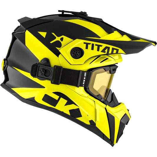 CKX Titan Air Flow Extra Helmet with Goggles Yellow and Black Size XL