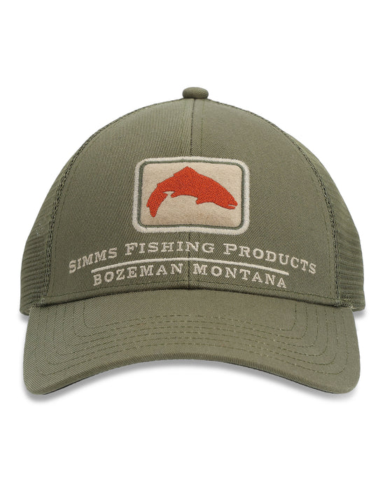 Simms Trout Icon Trucker Hat Riffle Green