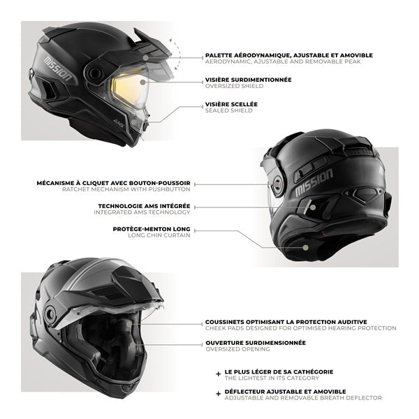 HELM MISSION AMS DL SOLID BK L CKX