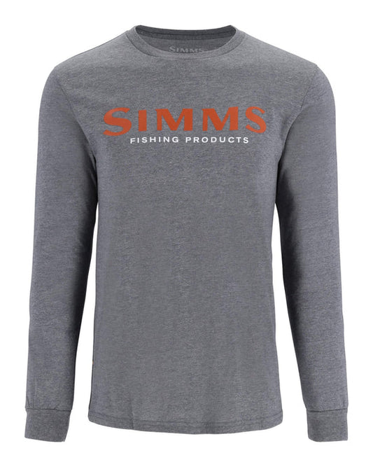 Simms Logo Longsleeve T-Shirt Mens Athletic Heather 2XL
