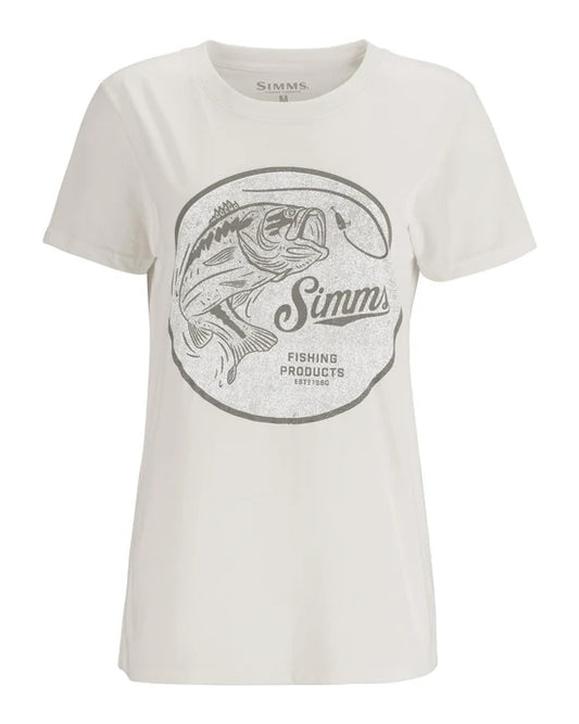 Simms Nostalgic Bass T-Shirt Womens White L