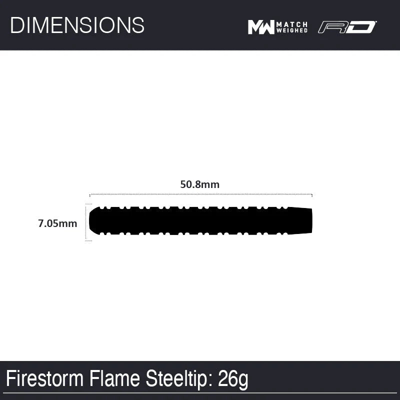 Winmau Firestorm Flame Darts 26 g 90% Tungsten