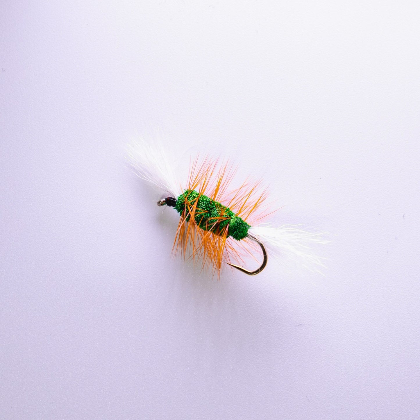 Dry Fly Green Body Orange Hackle Bomber #6