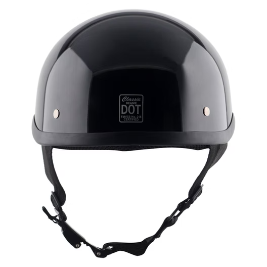 Classic Beanie Helmet Without Visor QR Glossy Black Size XS