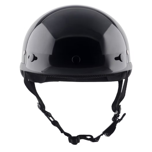 Classic Beanie-Style Helmet Without Visor D-Ring Glossy Black Size XS