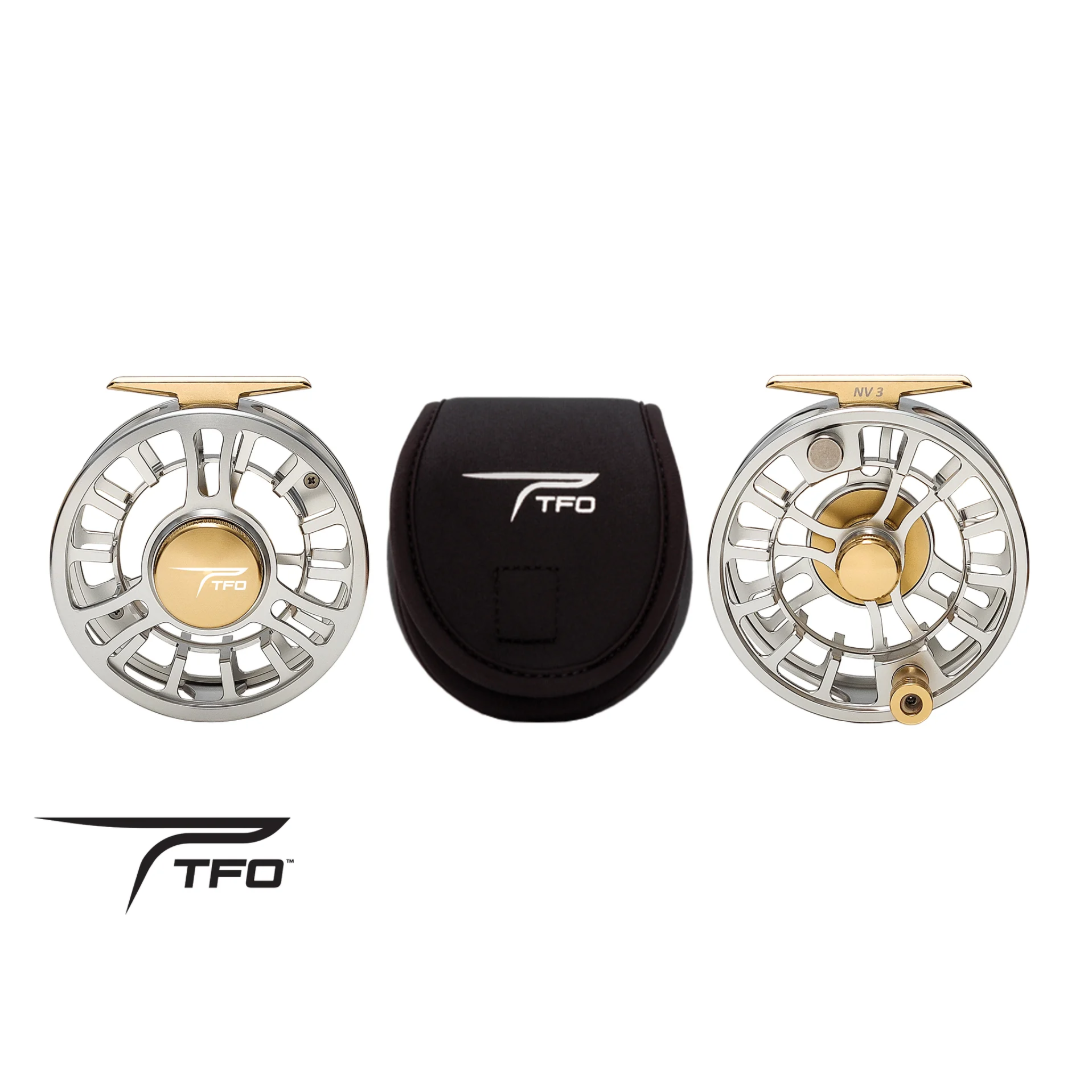 TFO NV3 7/8wt. Fly Reel Clear and Gold