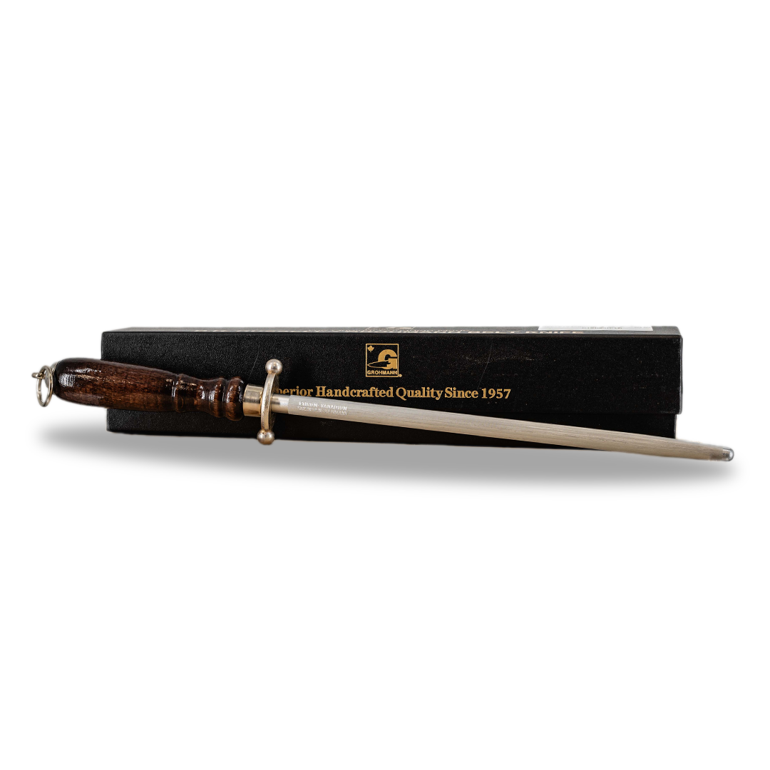 Grohmann 9" Sharpening Steel with Wooden Handle