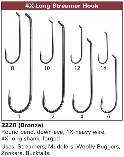 Daiichi 2220 Down Eye Streamer Hooks Size 12 25pk