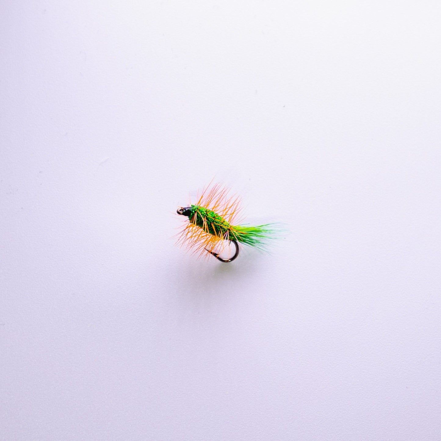 Dry Fly Green Body Bug Orange Hackle #8
