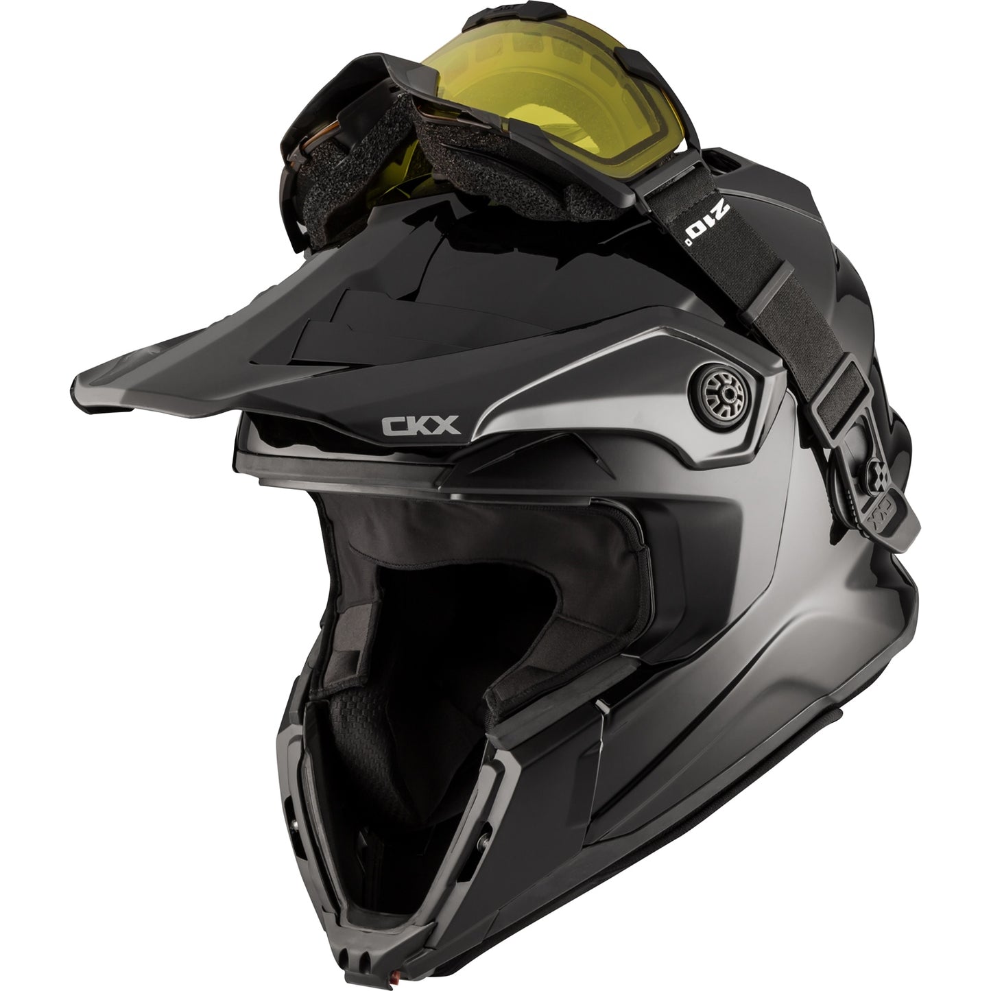 CKX Titan Helmet with Goggles DL Solid Glossy Black Size M
