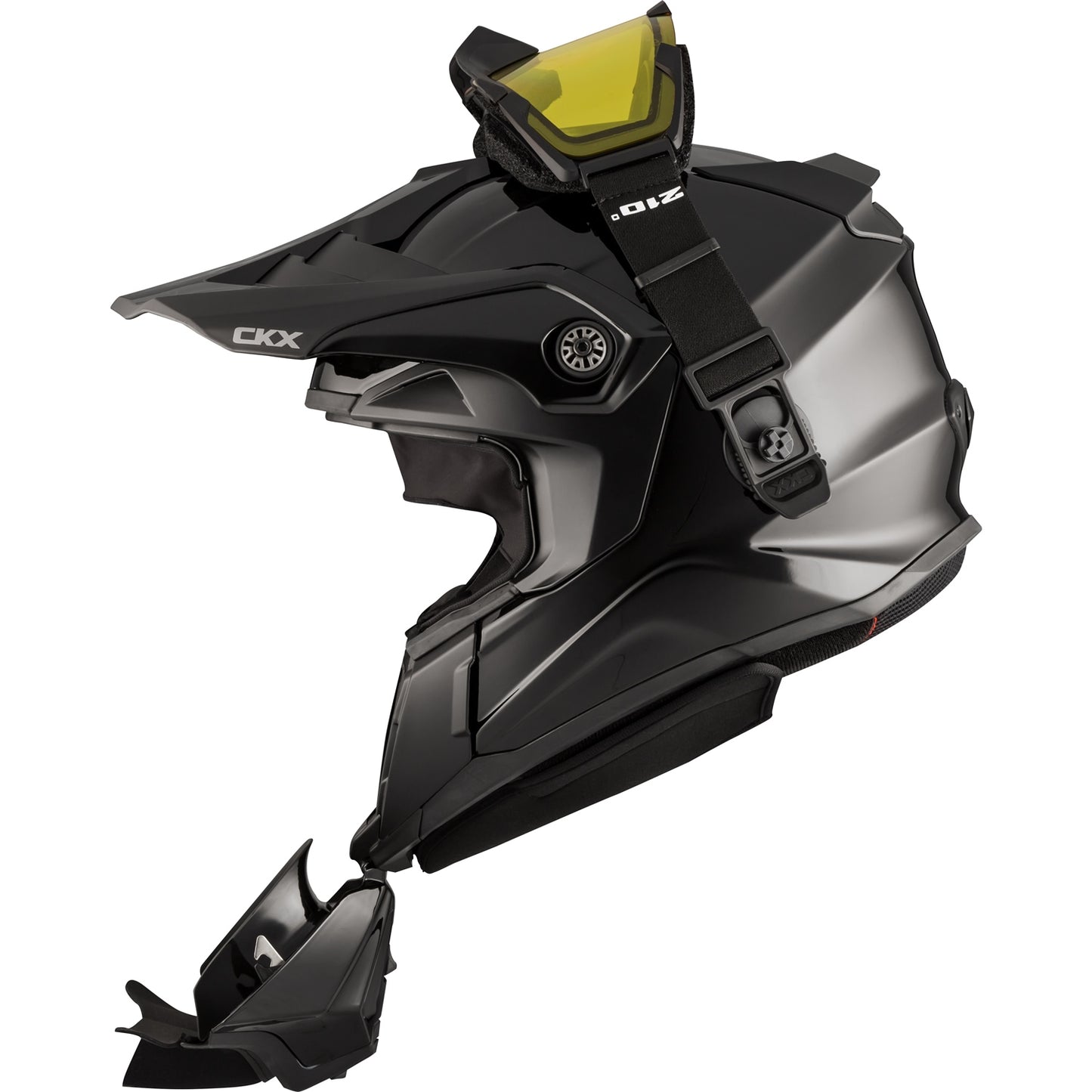 CKX Titan Helmet Dual Lens Solid Glossy Black Size L