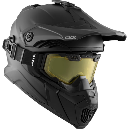 CKX Titan Air Flow Helmet with Goggles Solid Matte Black Size M