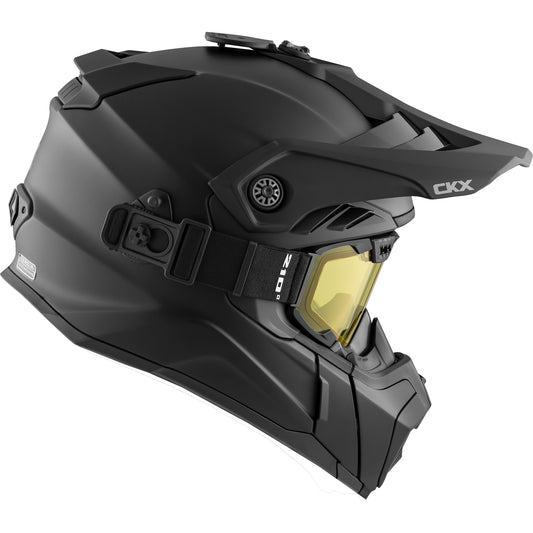 CKX Titan Air Flow Helmet with Goggles Solid Matte Black Size S