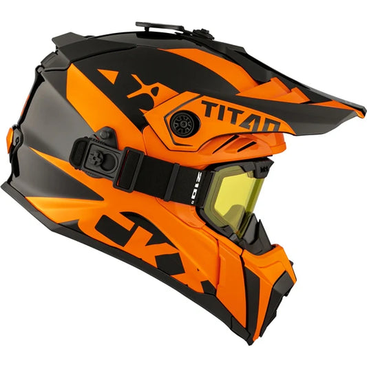 CKX Titan Air Flow Extra Helmet with Goggles Orange and Black Size L