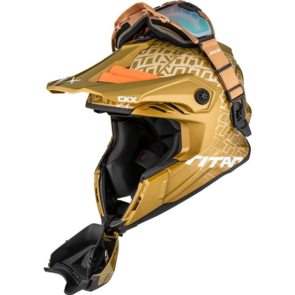 CKX Titan Air Flow Backcountry Roar Helmet with Goggles Camel Size 2XL