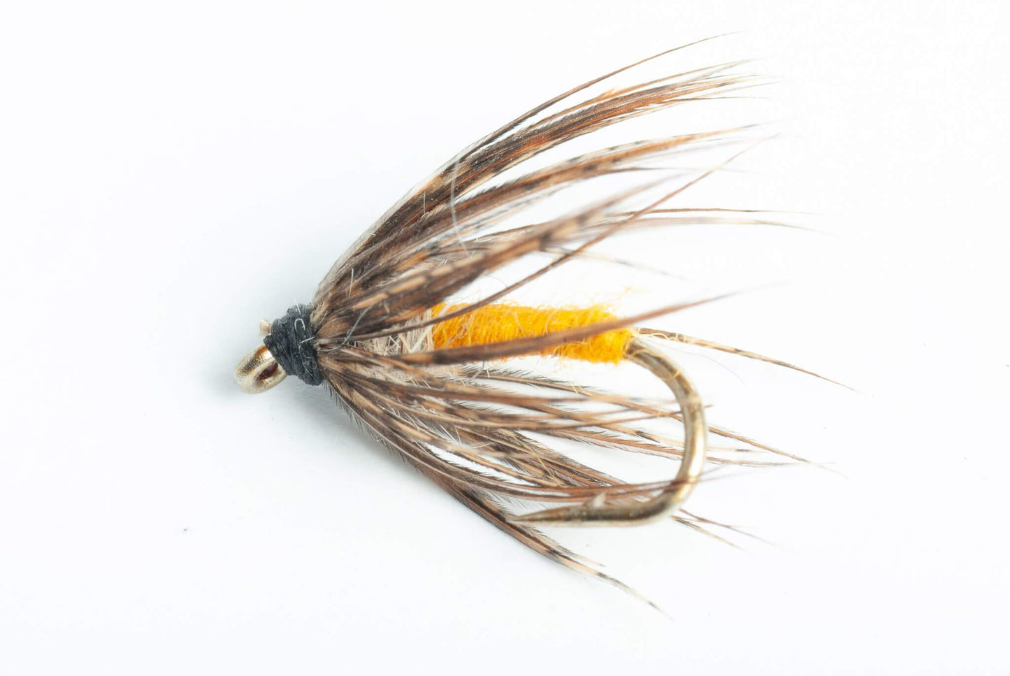 Wet Fly Gold Cossaboom White Wing Blue Hackle #6