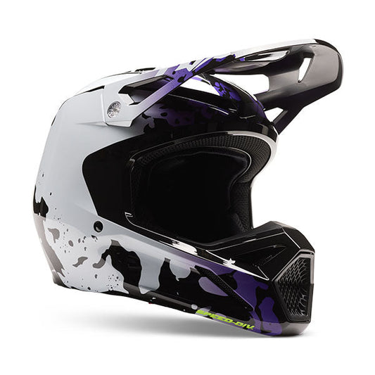 Fox V1 Morphic Helmet Black and White Size L