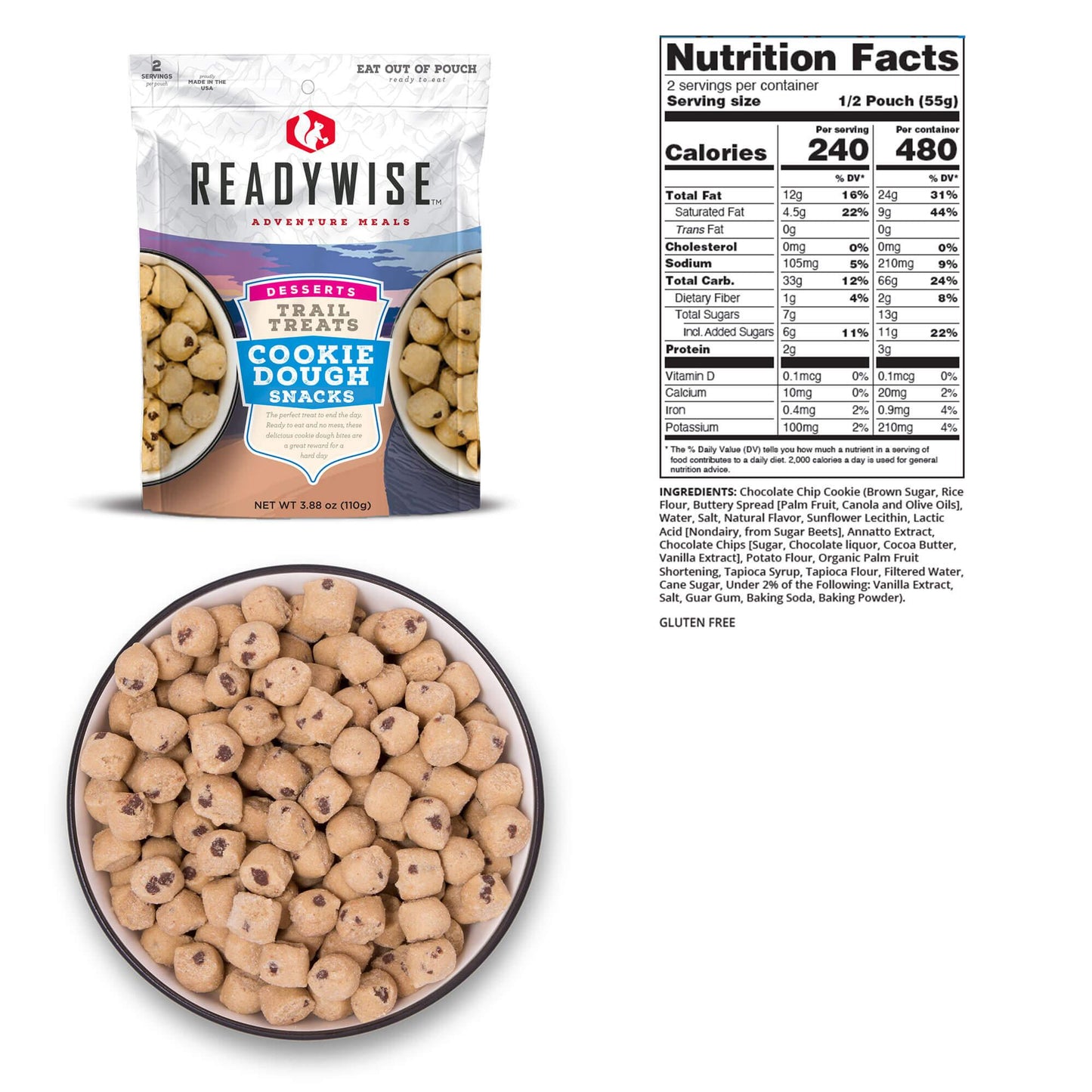 ReadyWise Trail Treats Cookie Dough Snacks