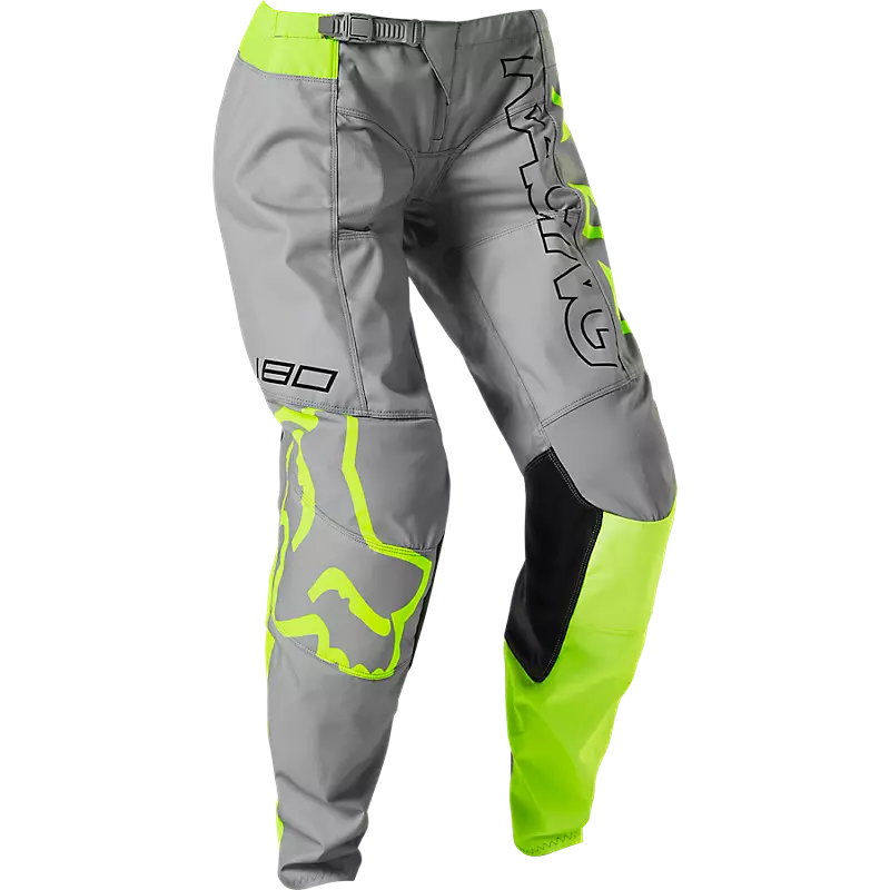 Fox 180 Skew Pants Youth Girls' Gray and Flo Green Size 28