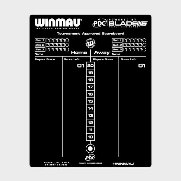 Winmau Dry-Erase Darts Scoreboard