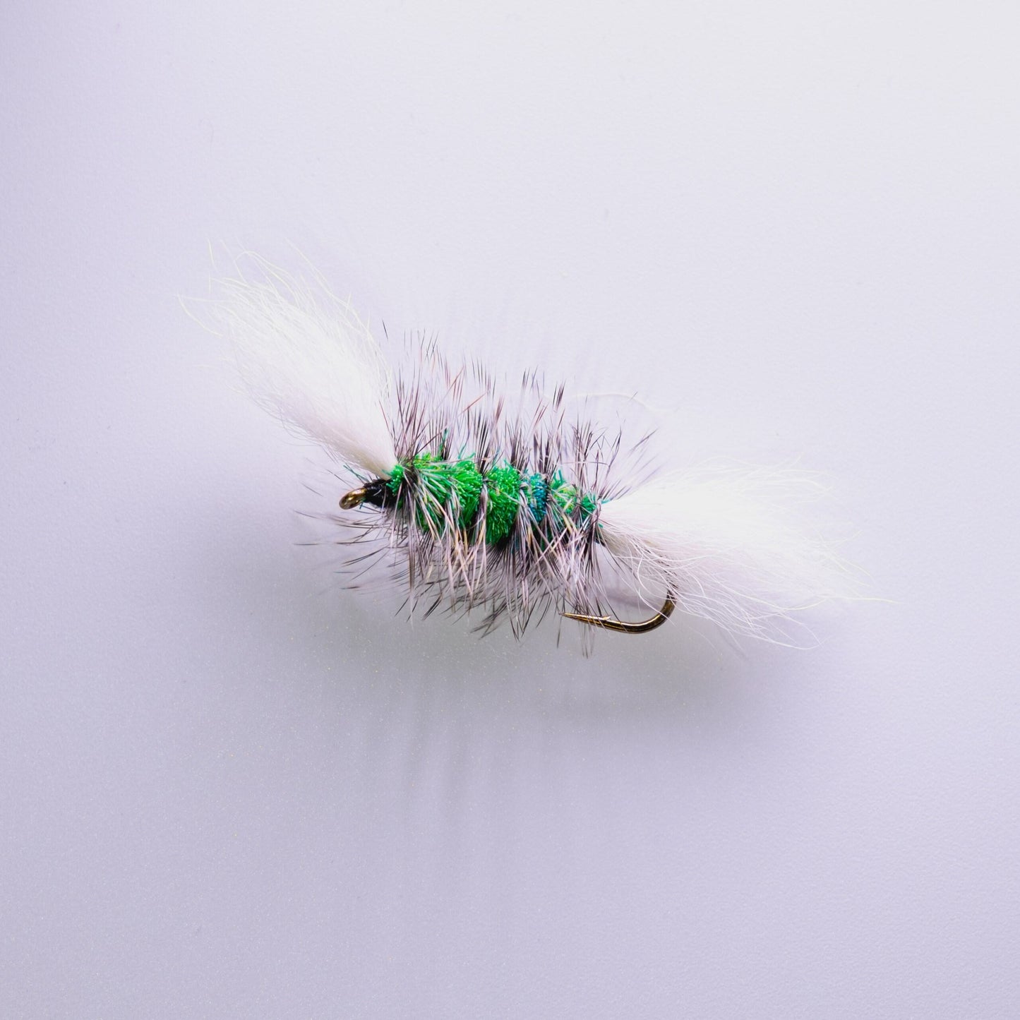 Dry Fly Green Body Gray Hackle Bomber #6