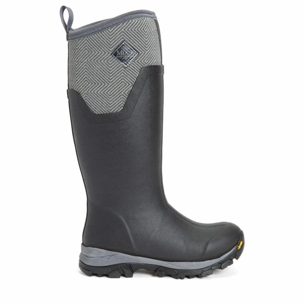 Muck Arctic Ice Vibram Arctic Grip Women's Black and Grey Geometric Tall Size 6
