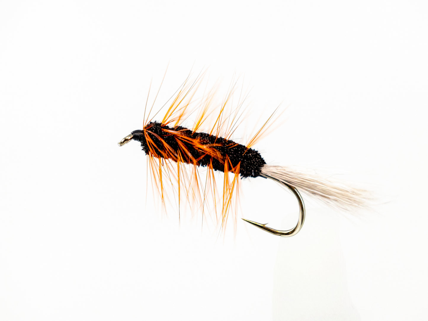 Dry Fly Black Body Orange Hackle Bugs #4