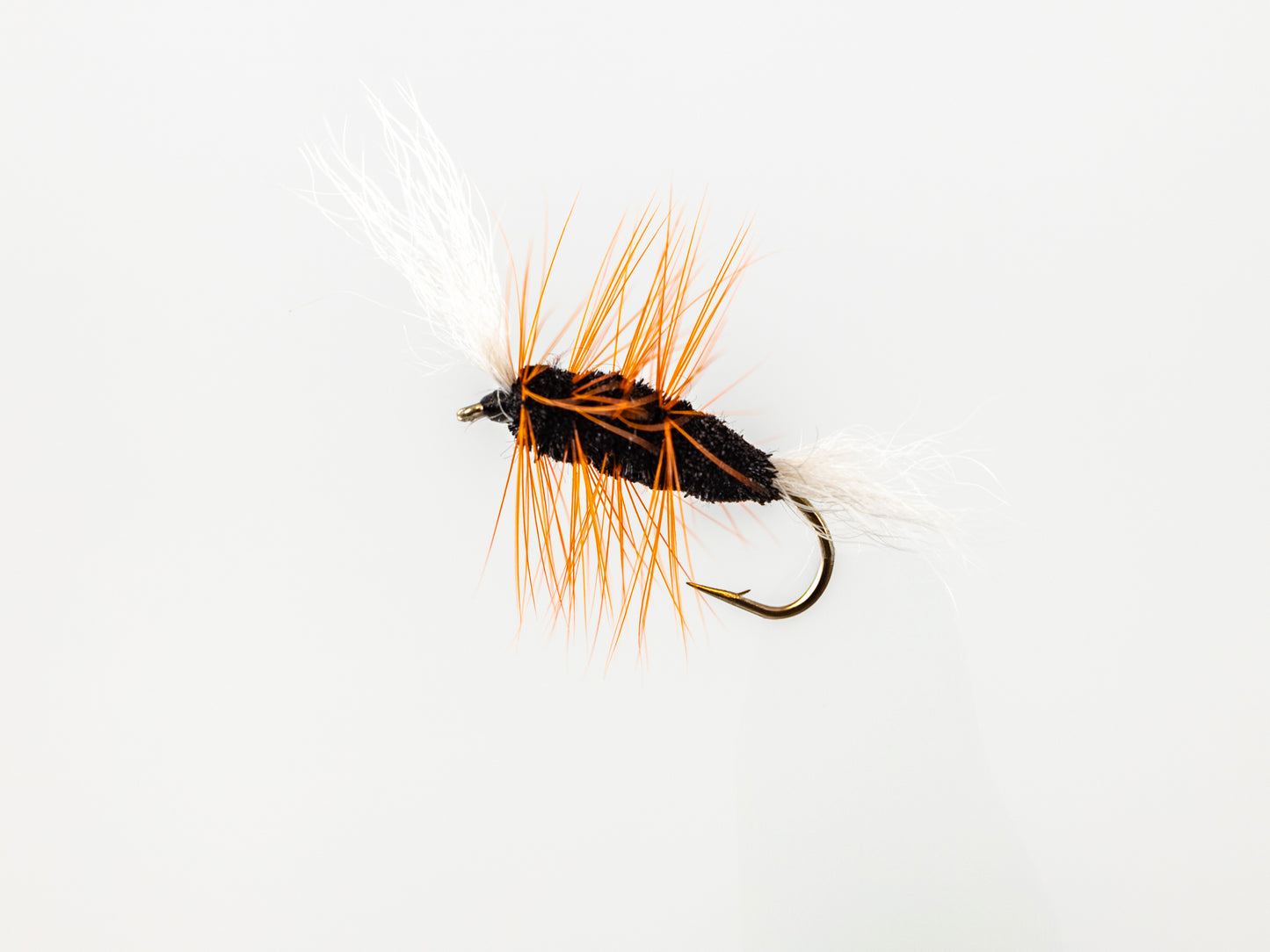 Dry Fly Black Body Orange Hackle Bomber #8