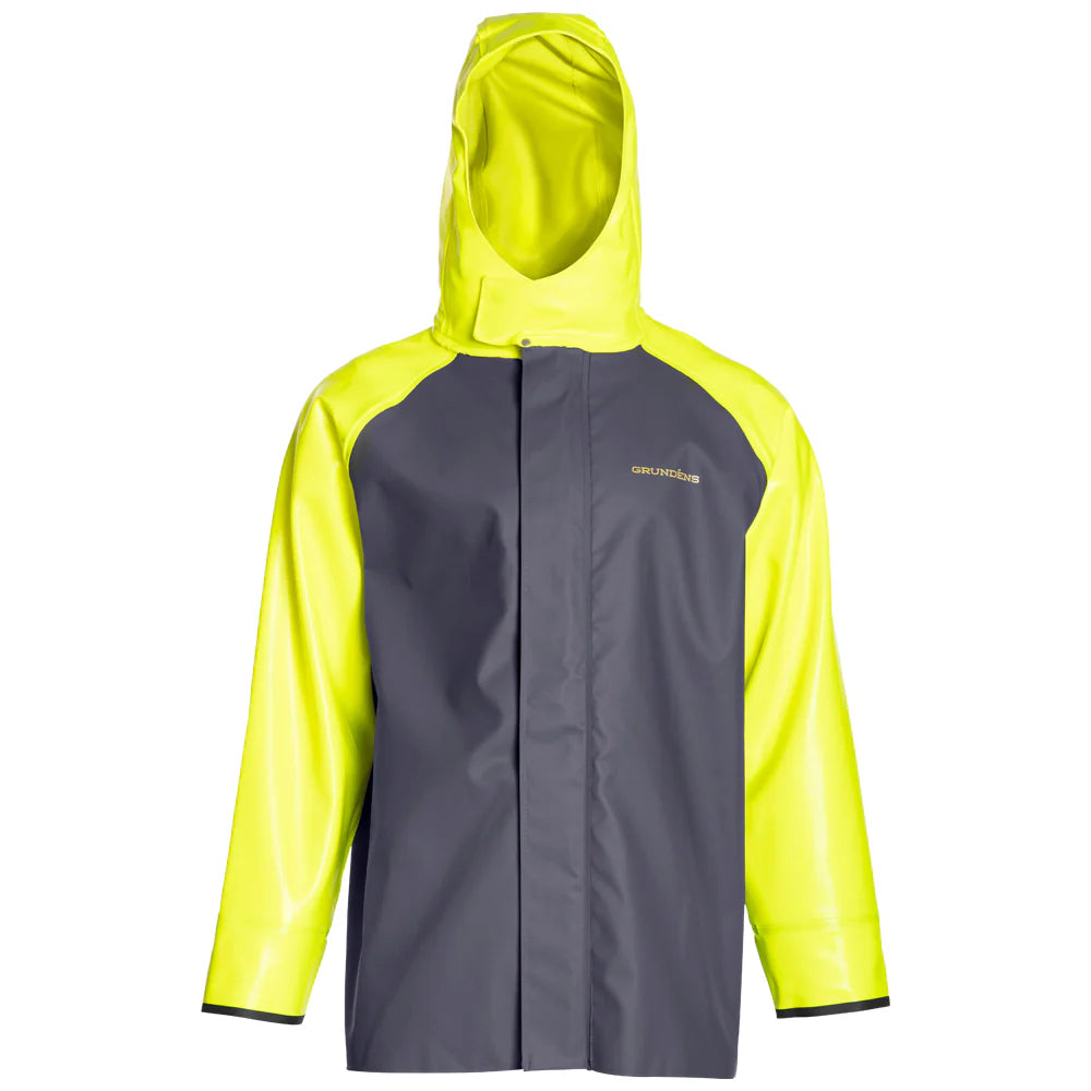 Grundens Hauler Jacket Hi-Vis Yellow and Grey Size 2XL
