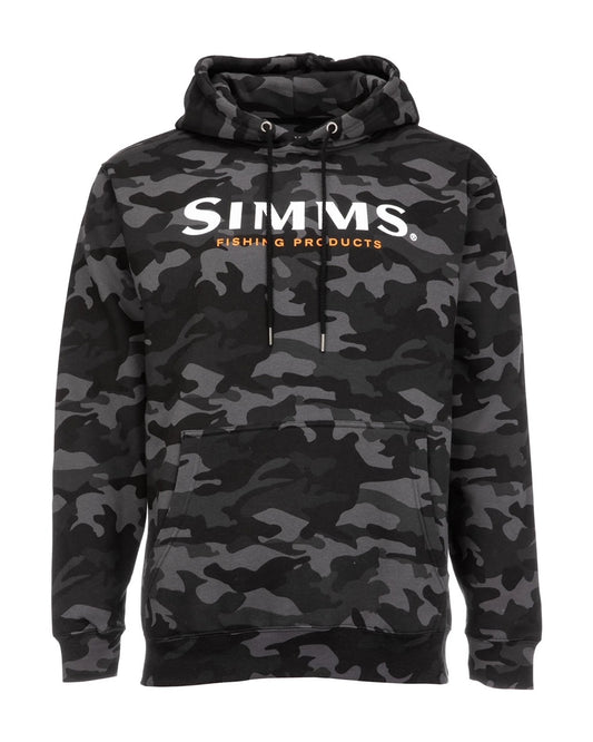 Simms Logo Hoody Mens Woodland Camo Carbon 2XL