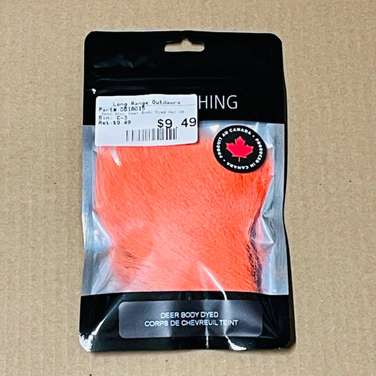 Shor Deer Body Dyed Hot Orange from White 8 g