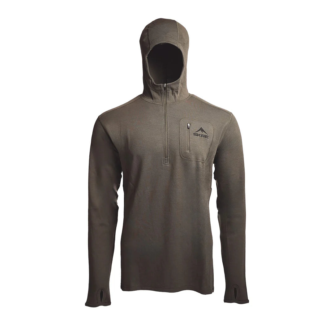 SKRE Kaibab 300 Merino Hoodie Ash Brown Size M
