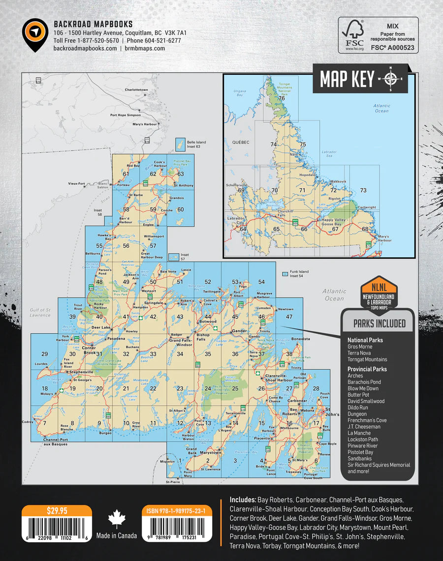Backroad Maps Newfoundland & Labrador Backroad Mapbook 2nd Edition