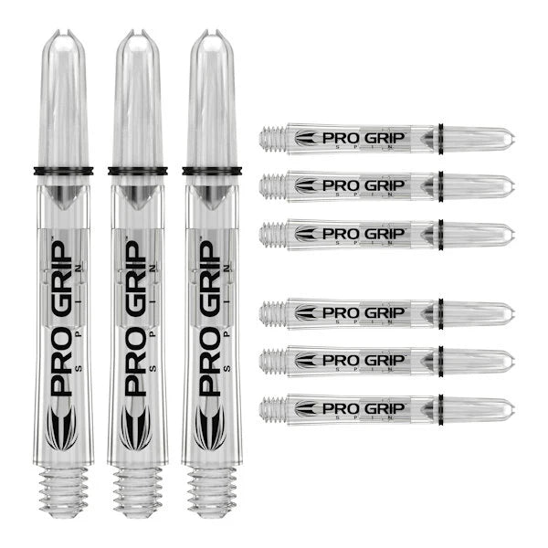 Target Darts Pro Grip Spin Shaft Clear Medium 9-Pack