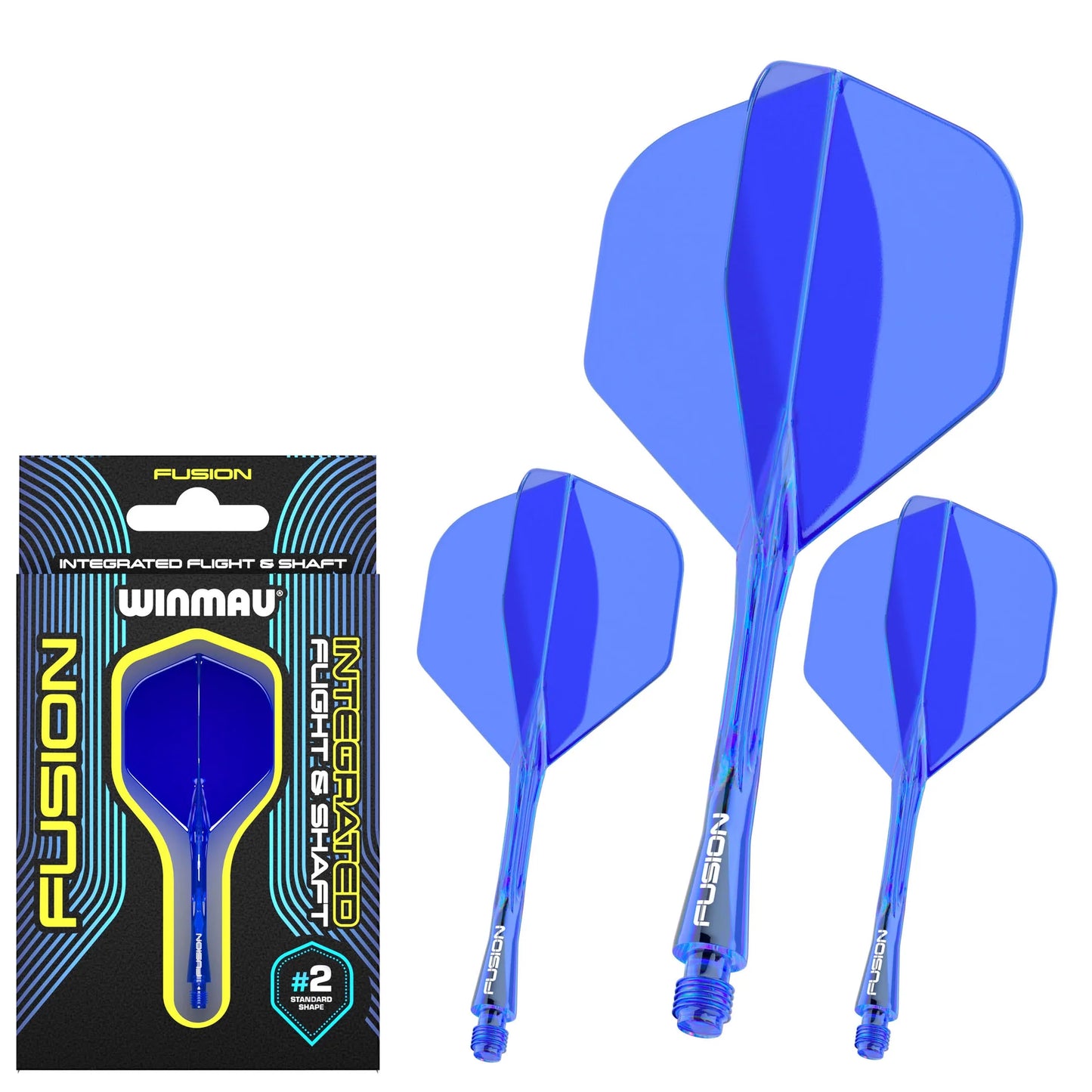Winmau Fusion #2 Dart Flight and Shaft Blue Medium