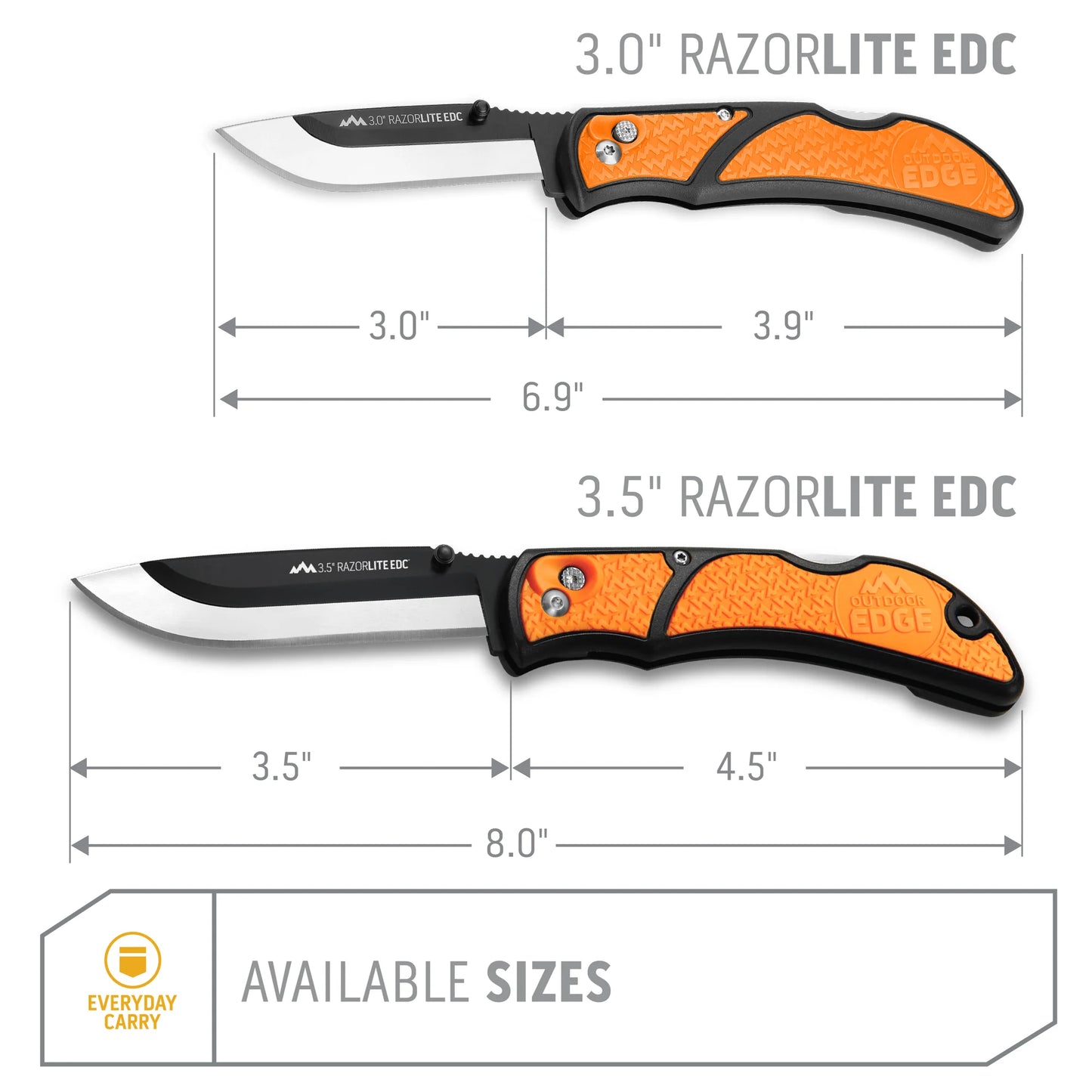 Outdoor Edge RazorEDC Lite 3.5" Knife Orange