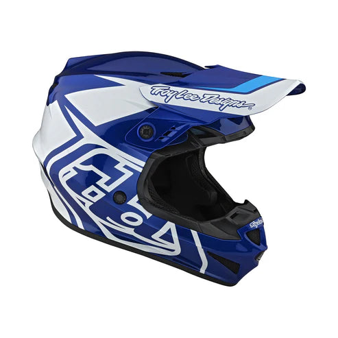 Troy Lee Designs GP Helmet Overload Blue and White Size M