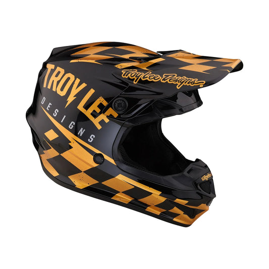 Troy Lee Designs SE4 Polycrylite Helmet Race Shop Black and Gold Size XL