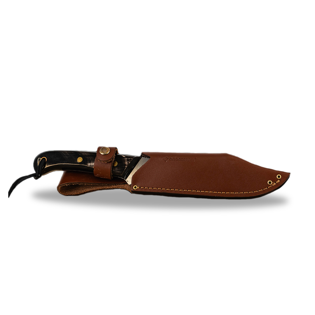 Grohmann Deer & Moose Knife Water Buffalo Horn with Sheath