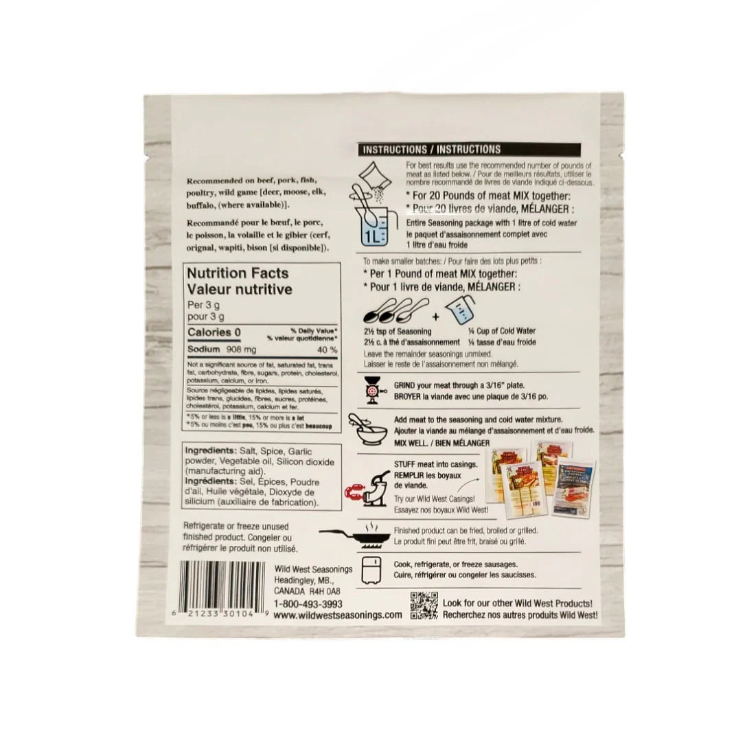 Wild West Sausage Seasoning Mild Italian