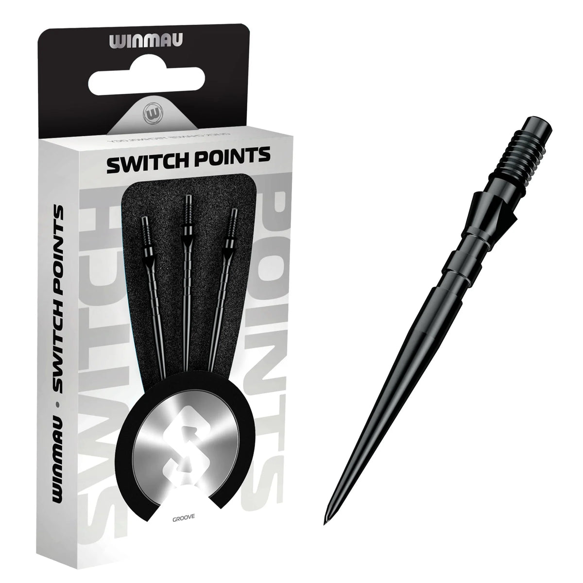 Winmau Switch Points Grooved Black
