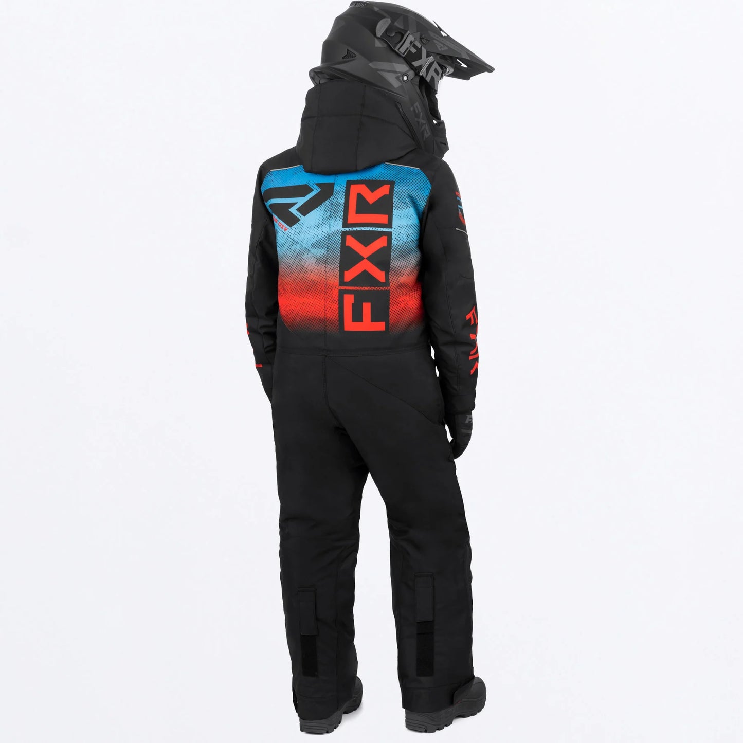 FXR Helium Monosuit Youths' Black/Blue-Red Haze Size 14