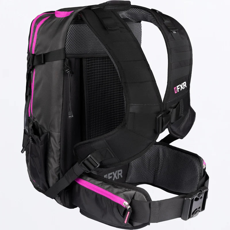 FXR Ride Pack Black and Char and Fuchsia