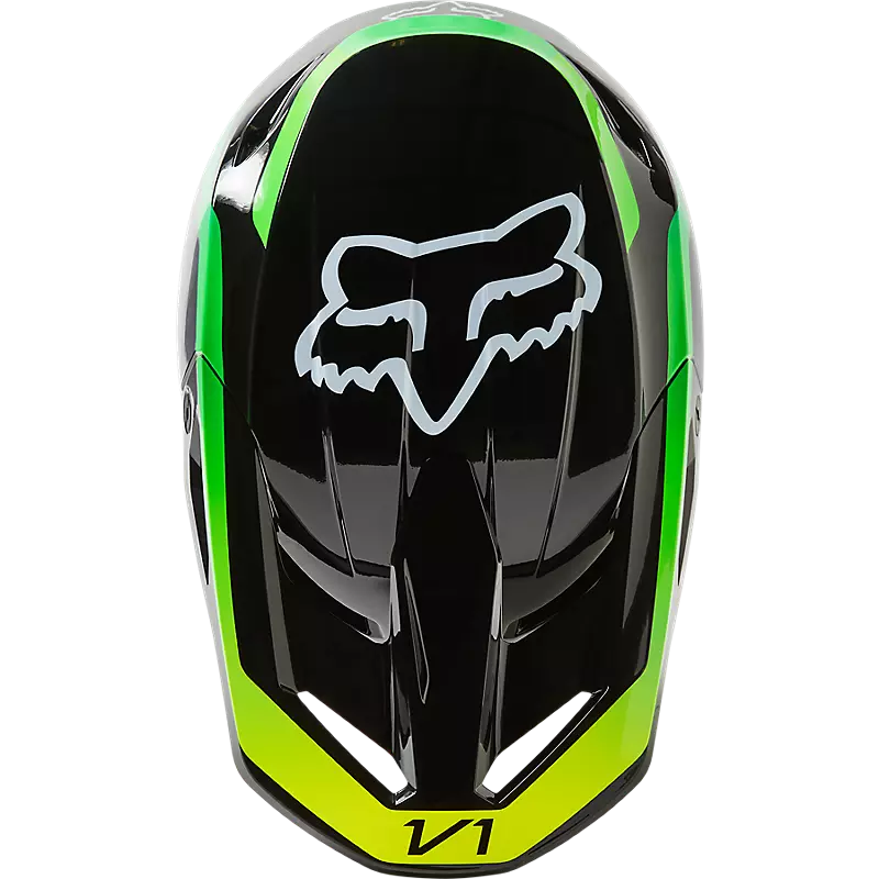 Fox Helmet V1 DPTH Black and Green Size M