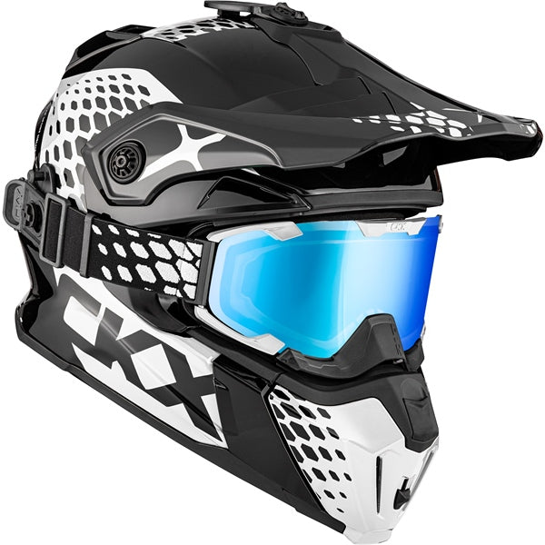 Helmet CKX Titan Viper Black and White Glossy Size 3XL
