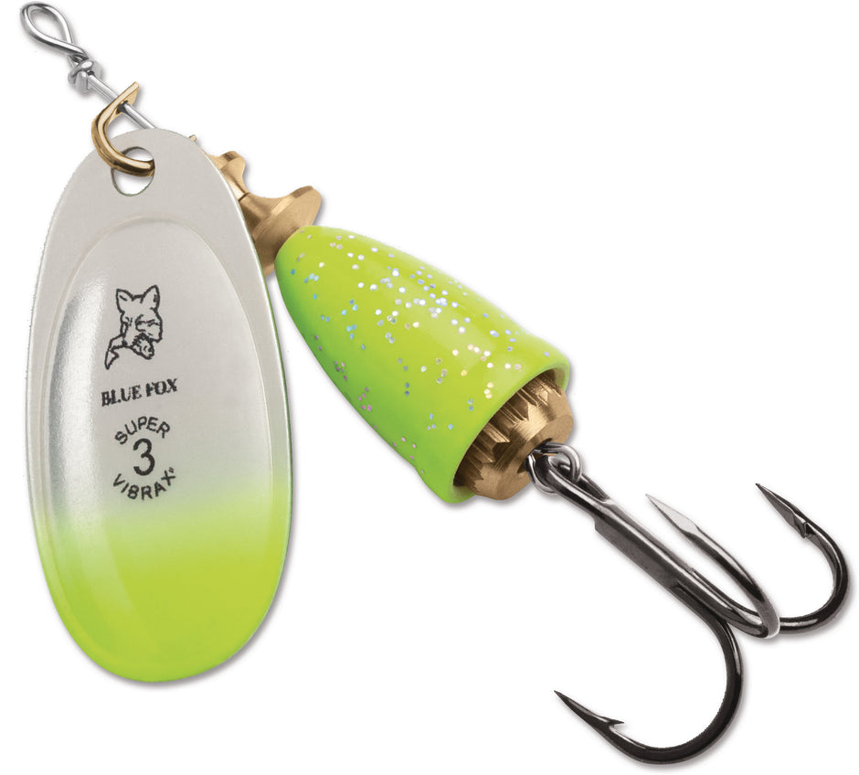 Blue Fox Classic Vibrax Chartreuse Green Candyback 1/4oz