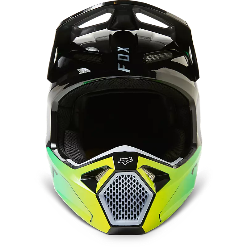 Fox Helmet V1 DPTH Black and Green Size M