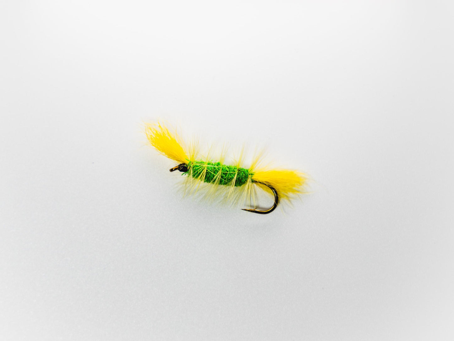 Dry Fly Green Body Yellow Hackle Yellow Tail Bomber #6
