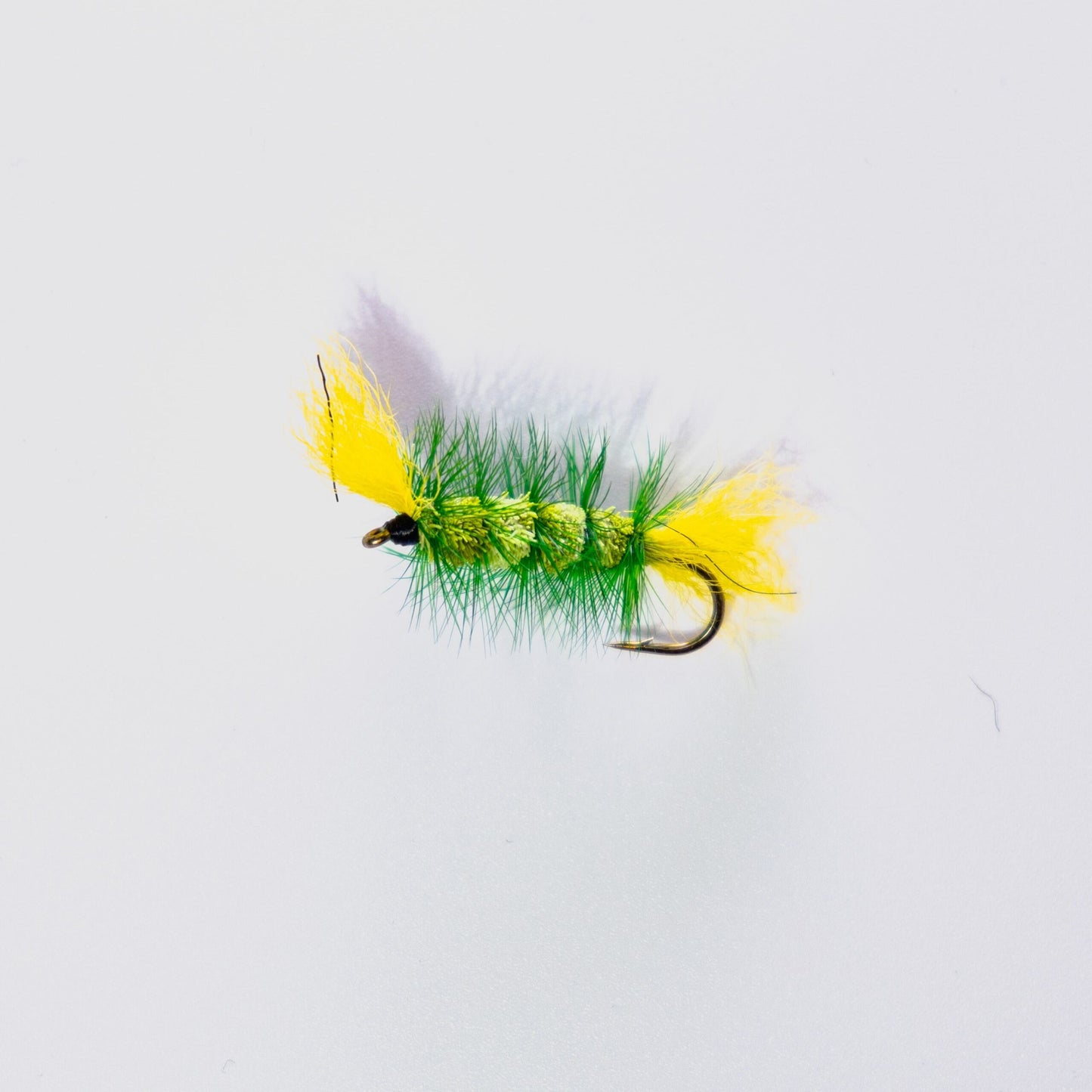 Dry Fly Green Body Green Hackle Yellow Tail Bomber #6