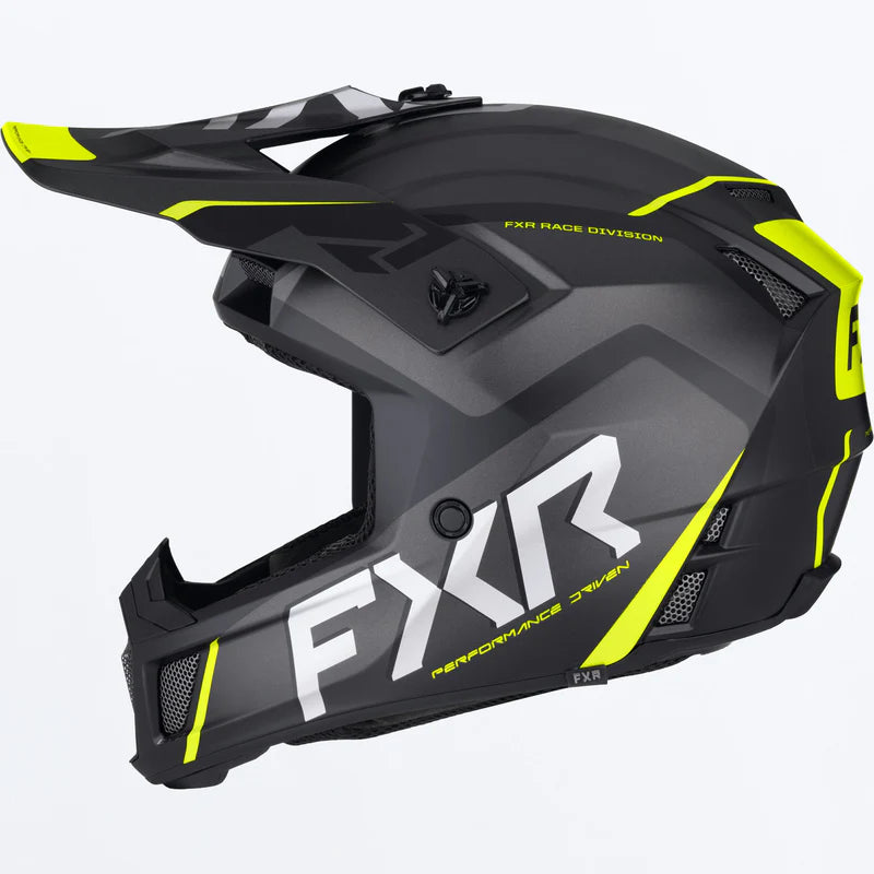 FXR Clutch Evo Helmet Black and HiVis Size L